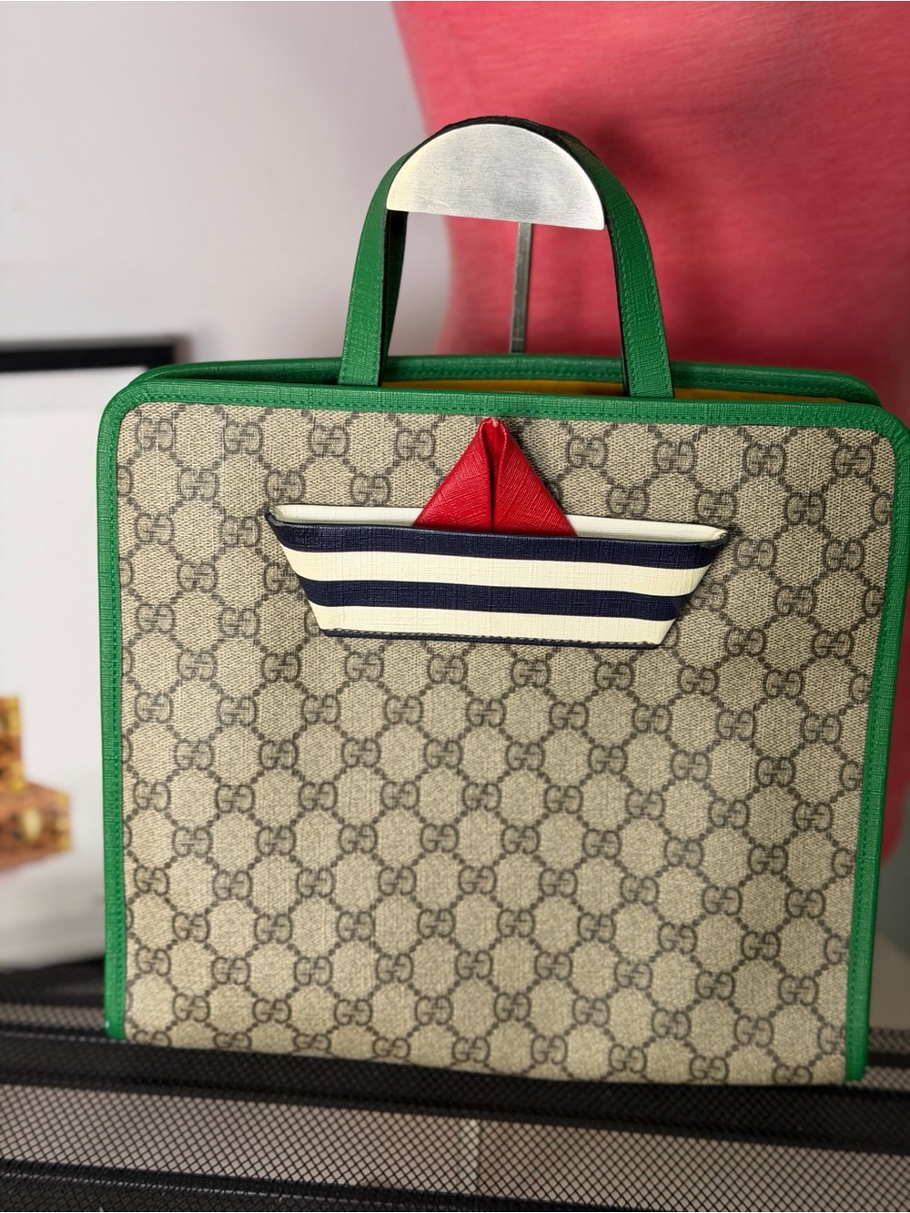 Gucci Kids’ GG Supreme Boat Tote – Authentic